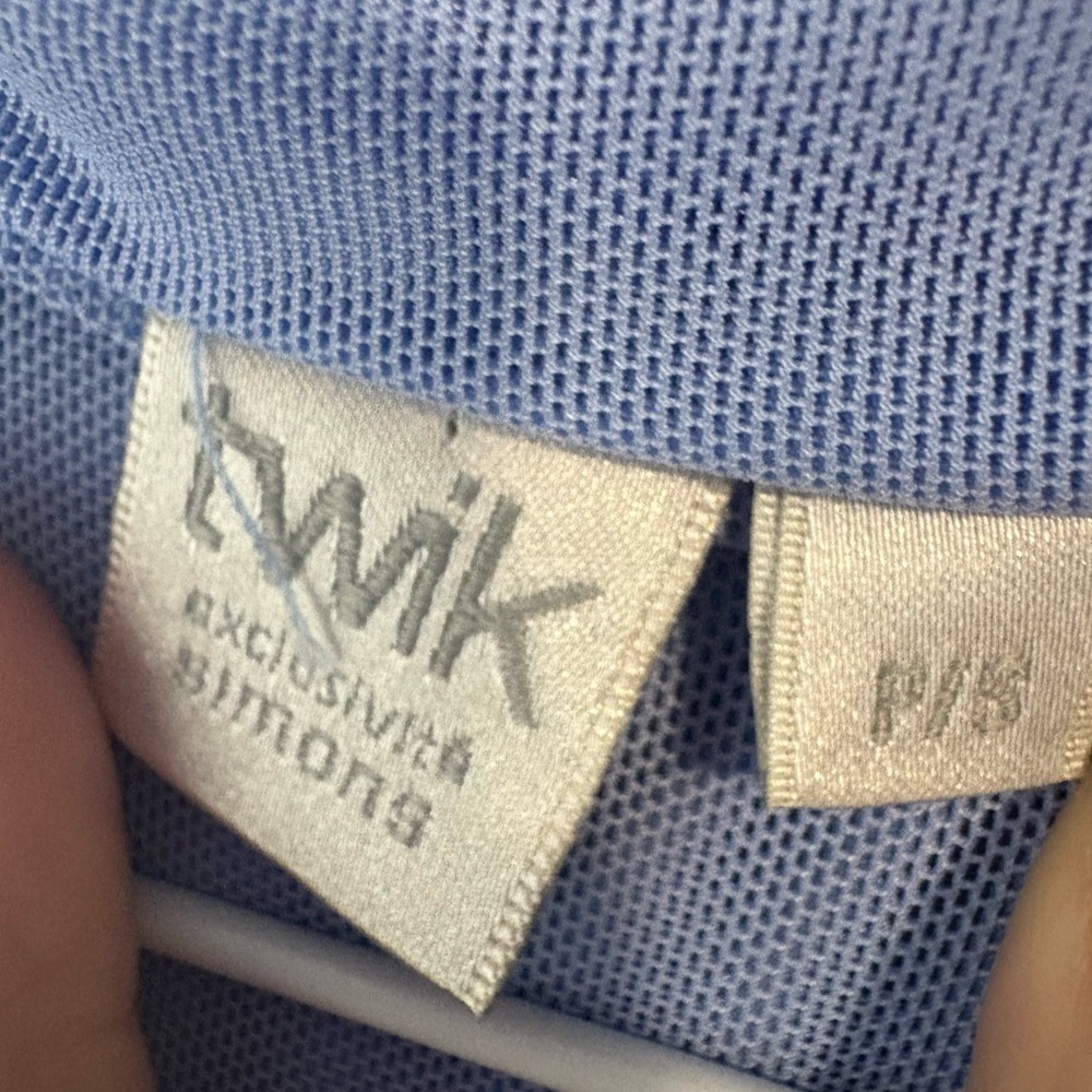 Twik size small Light Blue Periwinkle Women's Button-Up Sheer thin layering Top - Picture 4 of 6